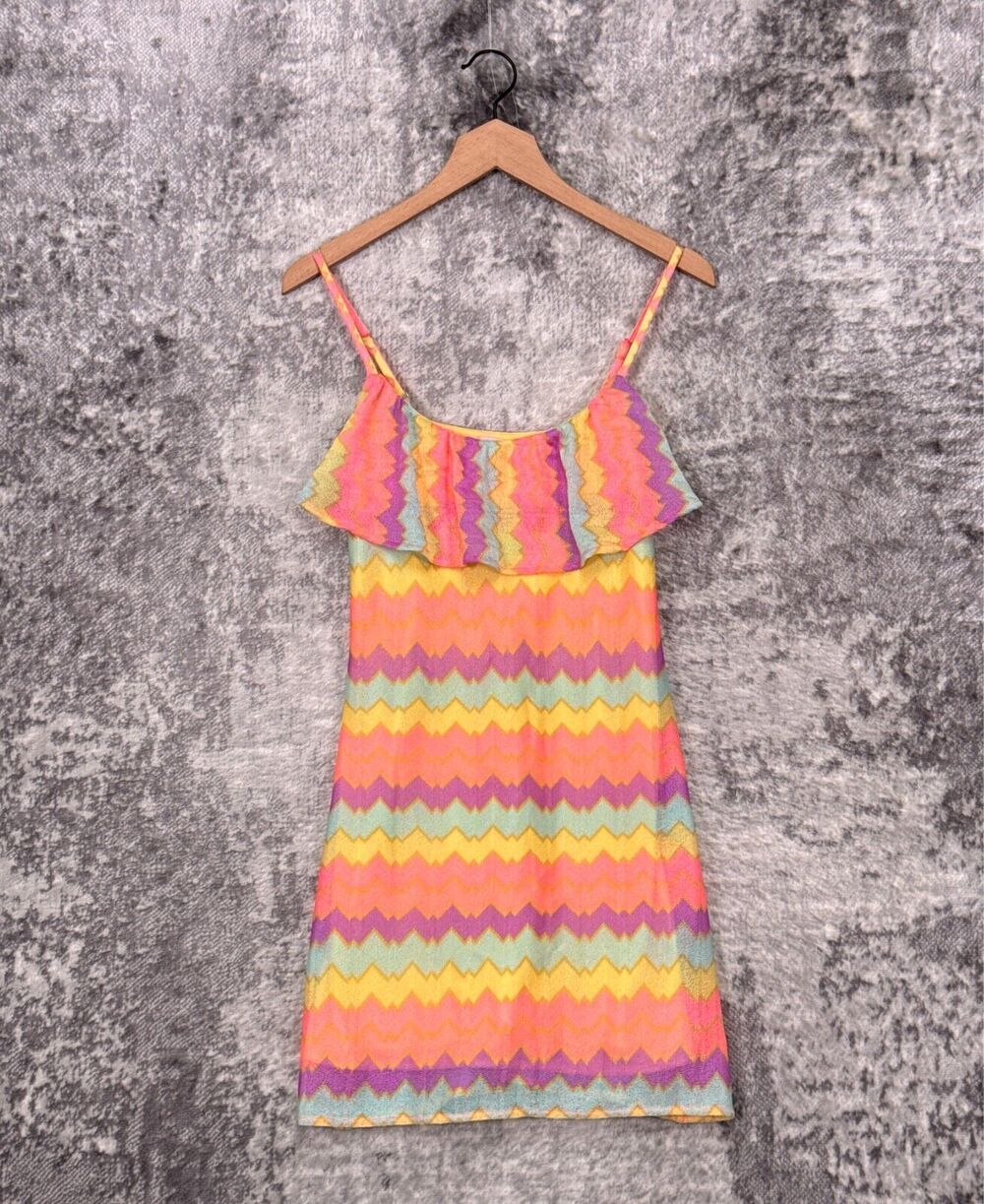Lilly Pulitzer Dress XS Womens Knit Chevron Zig Zag Tiered Sleeveless